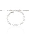 Choker Elos com Pérolas Ródio Branco - 32 cm