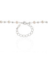 Gargantilha Pérolas Bolinhas Diamantadas Ródio Branco - 40 cm