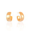 Brinco Argola Oval Lisa 2.2 cm Banhado a Ouro 18K
