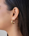 Brinco Argola Oval Lisa 2.2 cm Banhado a Ouro 18K