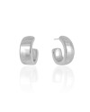 Brinco Argola Oval Lisa 2.2 cm Ródio Branco