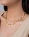 Gargantilha Elos Ovais 8 mm Banhado a Ouro 18K  - 45 cm