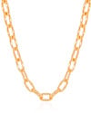 Gargantilha Elos Ovais Lisos Detalhados 12 mm Banhado a Ouro 18K - 45 cm