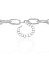 Gargantilha Elos Ovais Lisos Detalhados 12 mm Ródio Branco - 45 cm