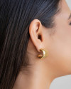 Brinco Meia Argola Lisa 2.2 cm Banhado a Ouro 18K