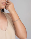 Pulseira Malha Oca 3 mm Ródio Branco
