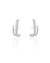 Ear Hook Dois Filetes Lisos 2.5 cm Ródio Branco