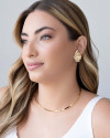 Brinco Asa Lisa 3.3 cm Banhado a Ouro 18K