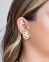 Brinco Asa Lisa 3.3 cm Banhado a Ouro 18K