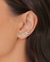 Ear Cuff Corações Vazados 2.3 cm Ródio Branco