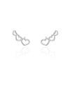 Ear Cuff Corações Vazados 2.3 cm Ródio Branco