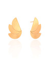 Brinco Leque Liso 3.0 cm Banhado a Ouro 18K