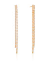 Brinco Franja Riviera Cristal 7.8 cm Banhado a Ouro 18K