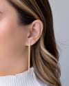 Brinco Palito Liso 7.0 cm Banhado a Ouro 18K