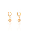 Brinco Argola Click Bola Lisa 2.5 cm Banhado a Ouro 18K