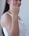 Bracelete Ondas Liso Ródio Branco