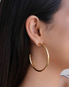 Brinco Argola Tubo 6.5 cm Banhado a Ouro 18K