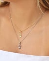 Pingente Filho Ponto de Luz Cravejado Cristal 1.4 cm Banhado a Ouro 18K
