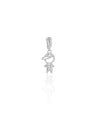 Pingente Filho Ponto de Luz Cravejado Cristal 1.4 cm Ródio Branco