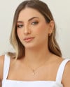 Pingente Filha Ponto de Luz Cravejado Cristal 1.4 cm Banhado a Ouro 18K