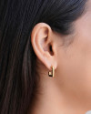Brinco Argola Retangular Lisa 1.6 cm Banhado a Ouro 18K