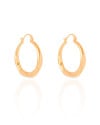 Brinco Argola Torcida Lisa Fecho Italiano 3.3 cm Banhado a Ouro 18K