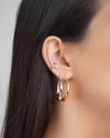Brinco Argola Torcida Lisa Fecho Italiano 3.3 cm Banhado a Ouro 18K