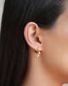Brinco Argola Click Pérolas 2.0 cm Banhado a Ouro 18K