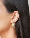 Brinco Argola ABS Orgânica Lisa 3.2 cm Banhado a Ouro 18K