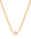 Gargantilha Escamas com Madrepérola 14 mm Banhado a Ouro 18K - 40 cm