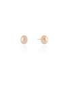Brinco Oval Pérola 1.0 cm Banhado a Ouro 18K