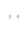 Brinco Oval Pérola 1.0 cm Ródio Branco