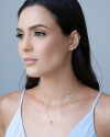 Choker Elos Gotas Cristais Banhado a Ouro 18K