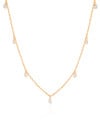 Choker Elos Gotas Cristais Banhado a Ouro 18K