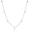 Choker Elos Gotas Cristais Ródio Branco