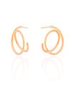 Brinco Argola Entrelaçada Lisa 2.7 cm Banhado a Ouro 18K