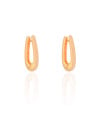 Brinco Argola Click Elíptica Lisa 2.5 cm Banhado a Ouro 18K