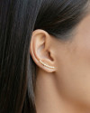Ear Cuff Cravejado Cristal 2.4 cm Banhado a Ouro 18K