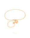 Pulseira Elos Pingente Coração Cachorro Ponto de Luz Cristal Banhado a Ouro 18K