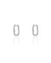 Brinco Argola Click Ondulada 1.7 cm Ródio Branco