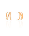 Ear Hook Filetes Lisos 2.0 cm Banhado a Ouro 18K