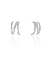 Ear Hook Filetes Lisos 2.0 cm Ródio Branco