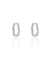 Brinco Argola Click Ondulada 2.0 cm Ródio Branco