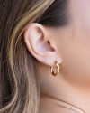 Brinco Argola Click Torcida 1.8 cm Banhado a Ouro 18K