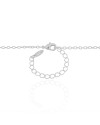 Gargantilha Elos Trevos Cristal Ródio Branco - 45 cm