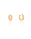 Brinco Argola Click Cravejada Cristal 1.2 cm Banhado a Ouro 18K