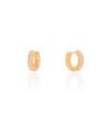 Brinco Argola Click Cravejada Cristal 1.3 cm Banhado a Ouro 18K