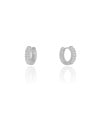 Brinco Argola Click Cravejada Cristal 1.3 cm Ródio Branco