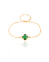 Pulseira Elos Trevo Esmeralda Banhado a Ouro 18K