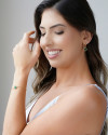 Pulseira Elos Trevo Esmeralda Banhado a Ouro 18K